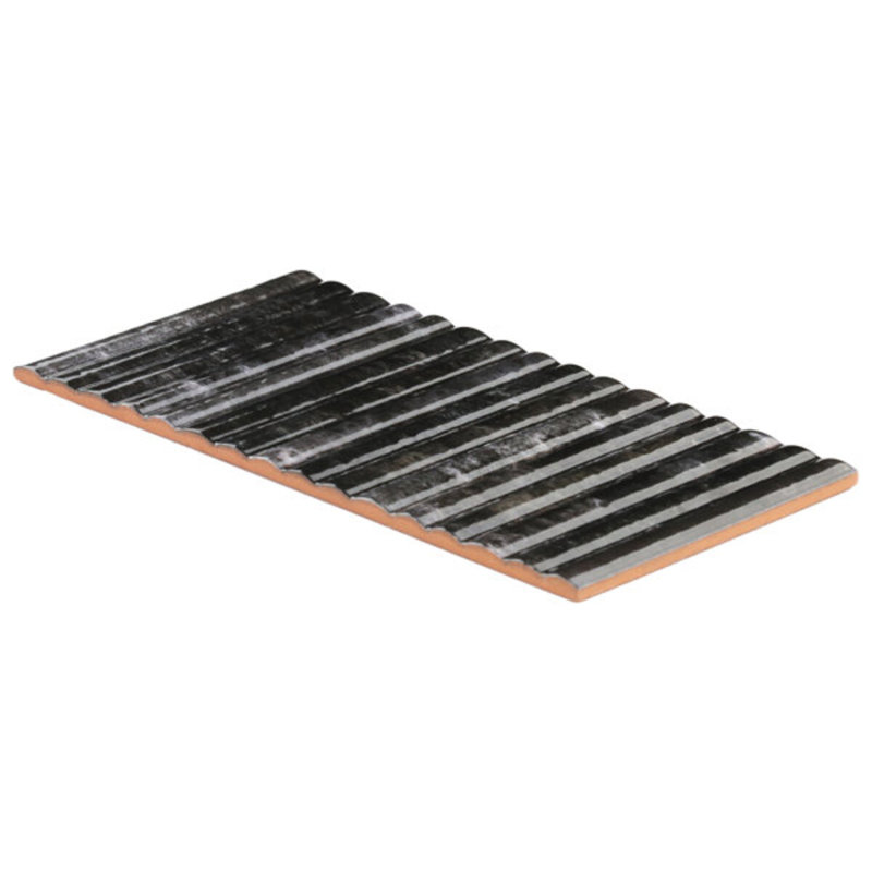 Curve Fluted 6X12 3D Glossy Ceramic Tile, Black