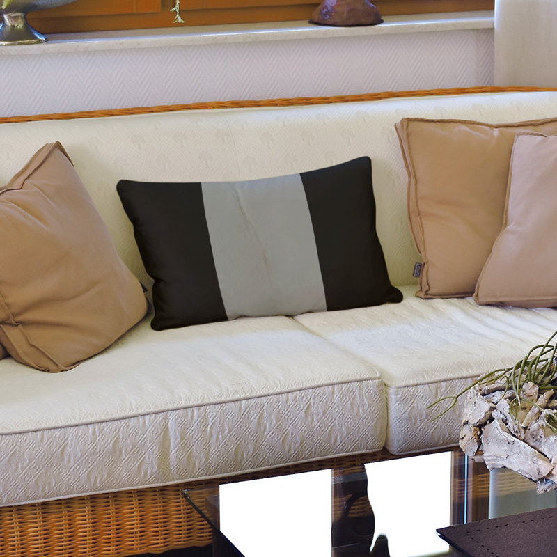 Housse de coussin lombaire Atlanta, Argent / noir, Las Vegas
