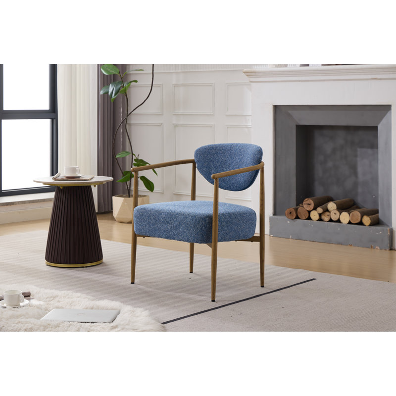 Chaise de salle à manger polyvalente avec coussin en mousse confortable et structure en métal élégante, 1, Fabric Blue