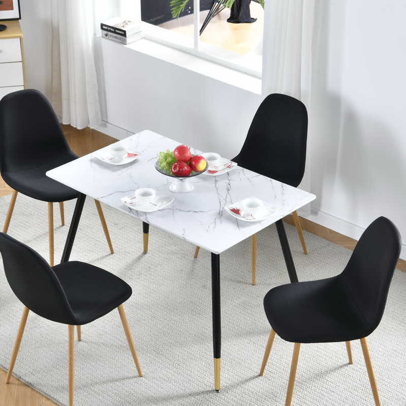 Align Metal Base Dining Table, Marble