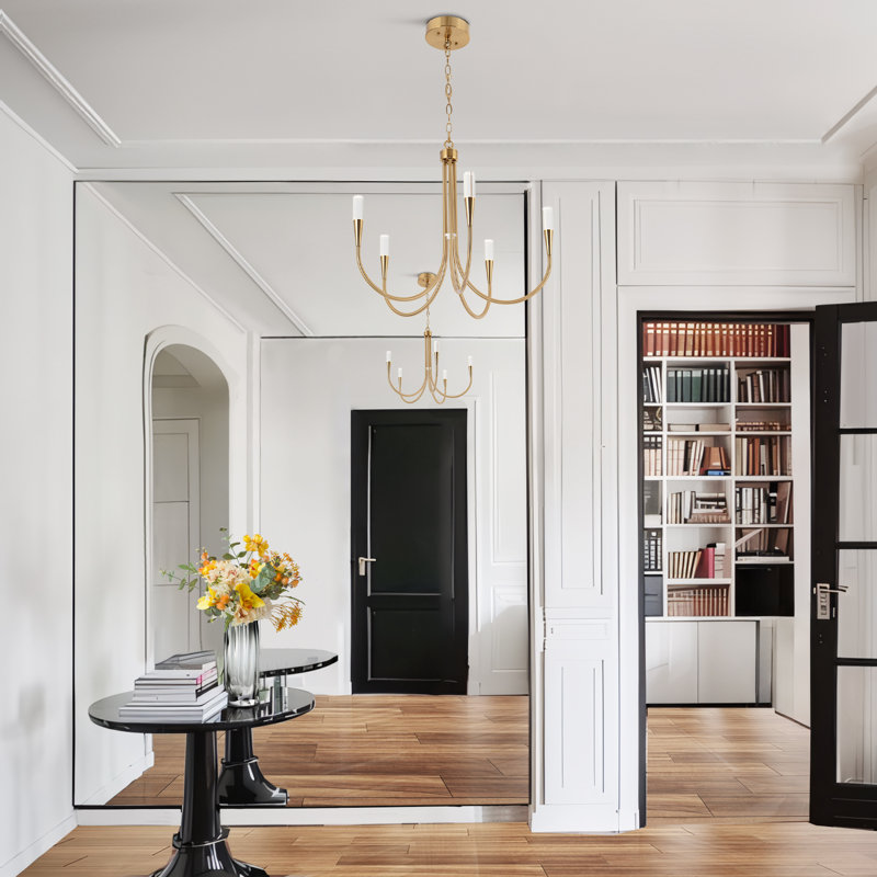 Lustre empire à DEL 5 lumières de style bougie Chrispen