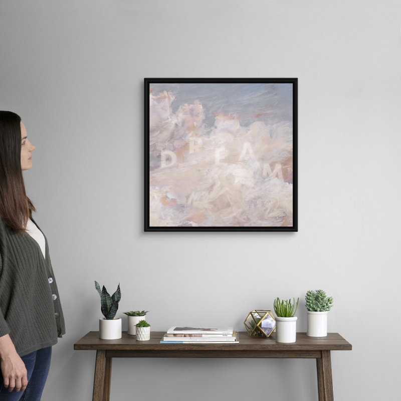 «Daydream Neutral 04» par Lisa Audit - reproduction d'art, Toile avec cadre noir, H 26 po x l 26 po x P 1,75 po