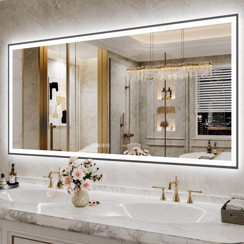 Miroir de salle de bain Lunara, 60 po x 28 po