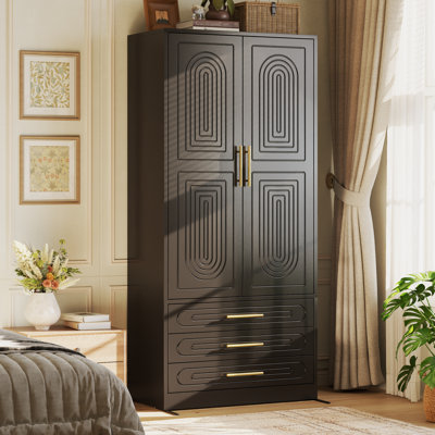 71 inches Armoire Wardrobe Closet with Drawers & Doors