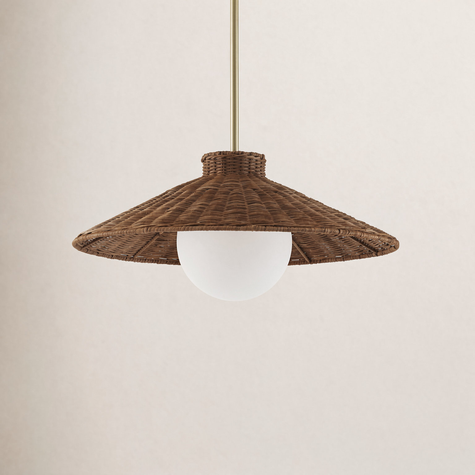 Dimmable Rattan Single Light Pendant