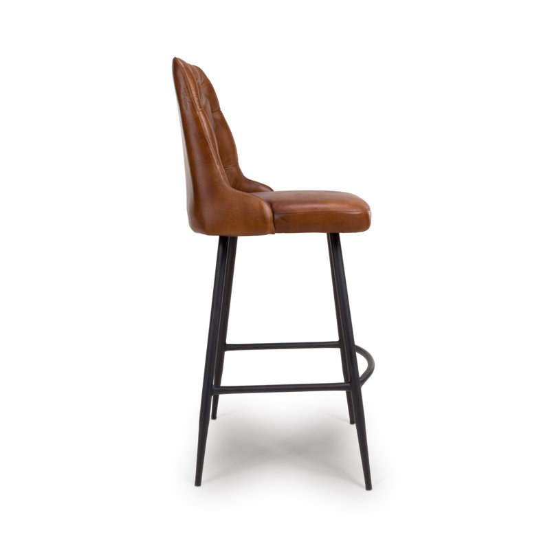 Ronja Upholstered Counter Stool with Metal Frame, Tan