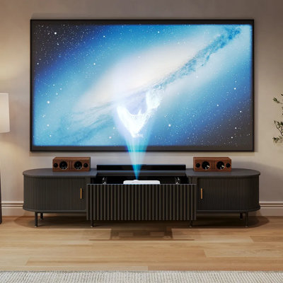 Meuble télé électrique Mid-Century avec projecteur ultra-court