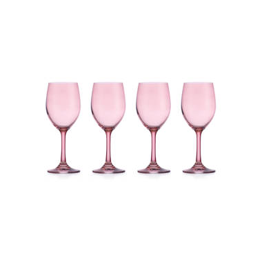 Godinger Wine Glasses, Stemmed Wine Glass Goblet Beverage Cups - Meridian  Blush, 12oz - Set of 4