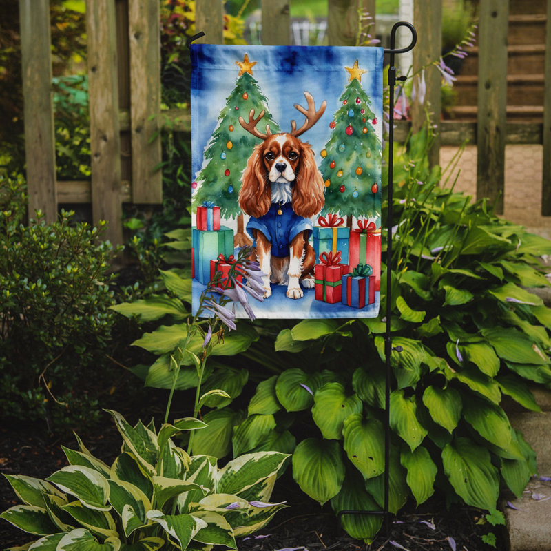 Drapeau de Noël renne de jardin, Épagneul Cavalier
