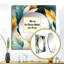 Jungle Tropical Plams Composition - Art mural miroir carré de salon tropical-100991506