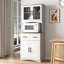 Armoire de cuisine en bois avec porte et cadre en verre
