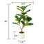 Figuier artificiel 3 pi 3 pi dans un pot décoratif blanc, plante verte-130010804