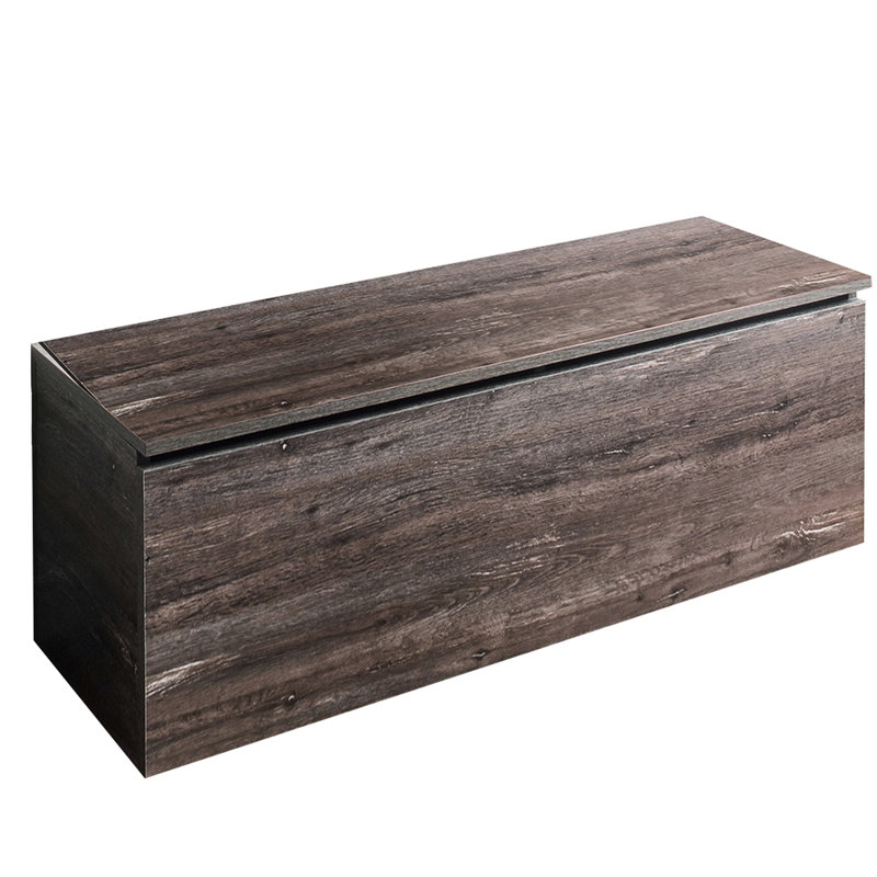 Banc rustique gris avec fonctionnalité de rangement supplémentaire - Accumulation d'eau et de chaleur, finition éraflée, matériau E0, fonctionnalité moderne améliorée, résistance de l'unité contemporaine et conception spacieuse