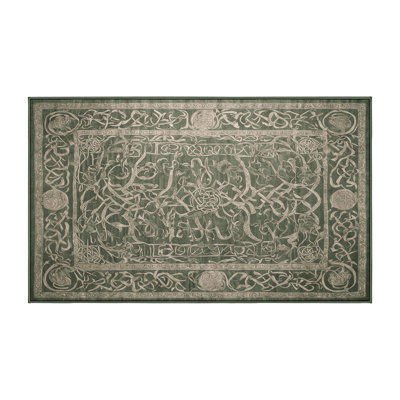 Machine Washable Green Area Rug