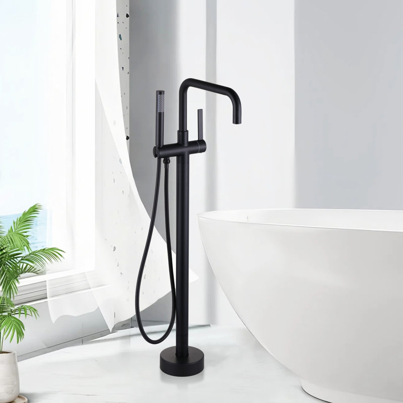 Single-handle Freestanding Tub Faucet With Hand Shower In. Matte Black, Matte Black