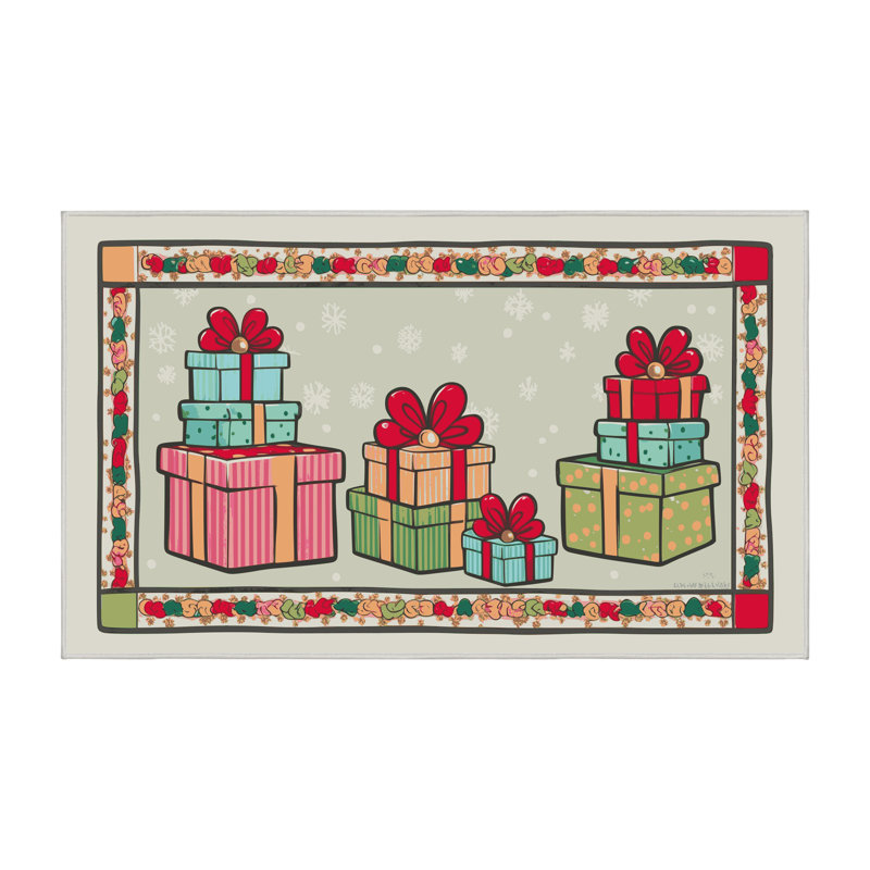 The Holiday Aisle® Washable Christmas Winter Holiday Rug, Runner 2' x 4'