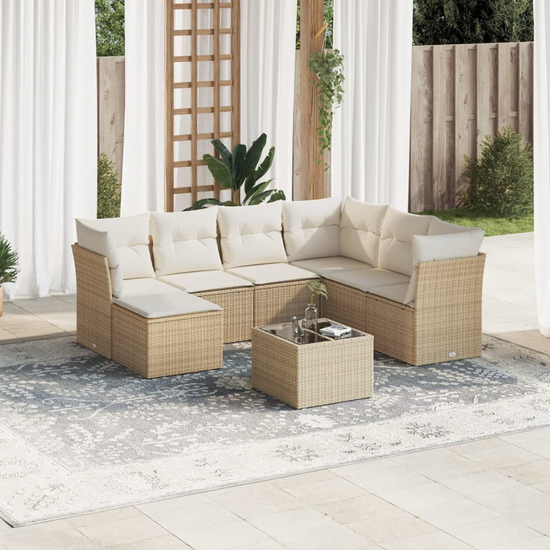 Ensemble de canapé de jardin modulaire en rotin PE 8 pièces Vidaxl
