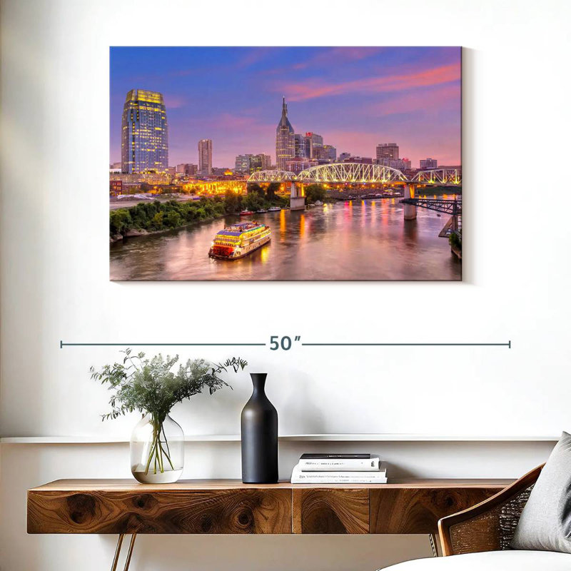 Nashville, coucher de soleil mauve, ciel, H 26 po x l 39 po
