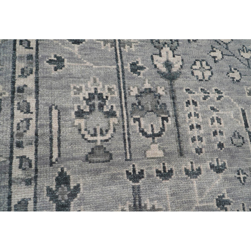Tapis oriental unique en laine noué à la main 8 pi x 10 pi 2 po de style oriental ton sur ton gris