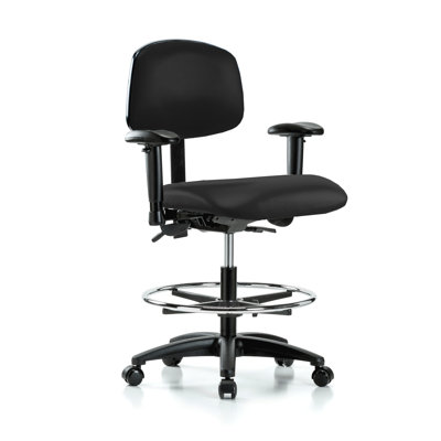 PERCH Multi-Task Office Chair with Adjustable Armrests and Foot Ring | High Bench Height 24-33.5"
