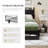 Bed Frame with Headboard, Farmhouses Platform Bed Frame with 3 Storage Drawers and USB Port for Home, Hotel, Guesthouse-1206932790-1206932784
