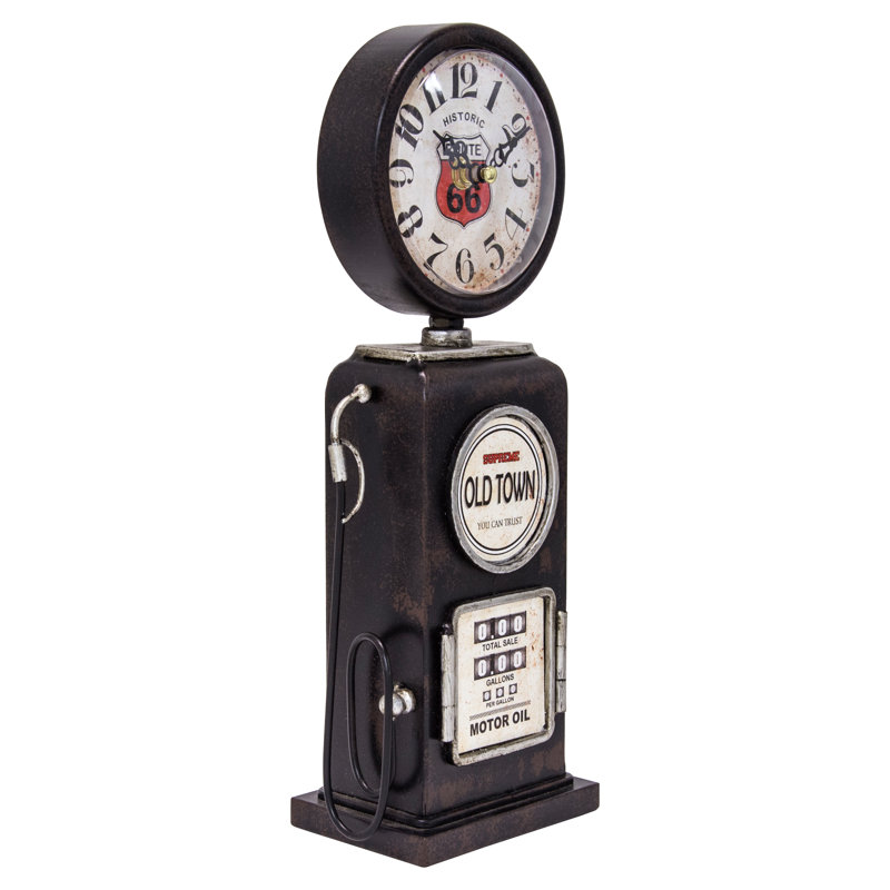 Analog Metal Quartz Movement / Crystal Tabletop Clock in Black