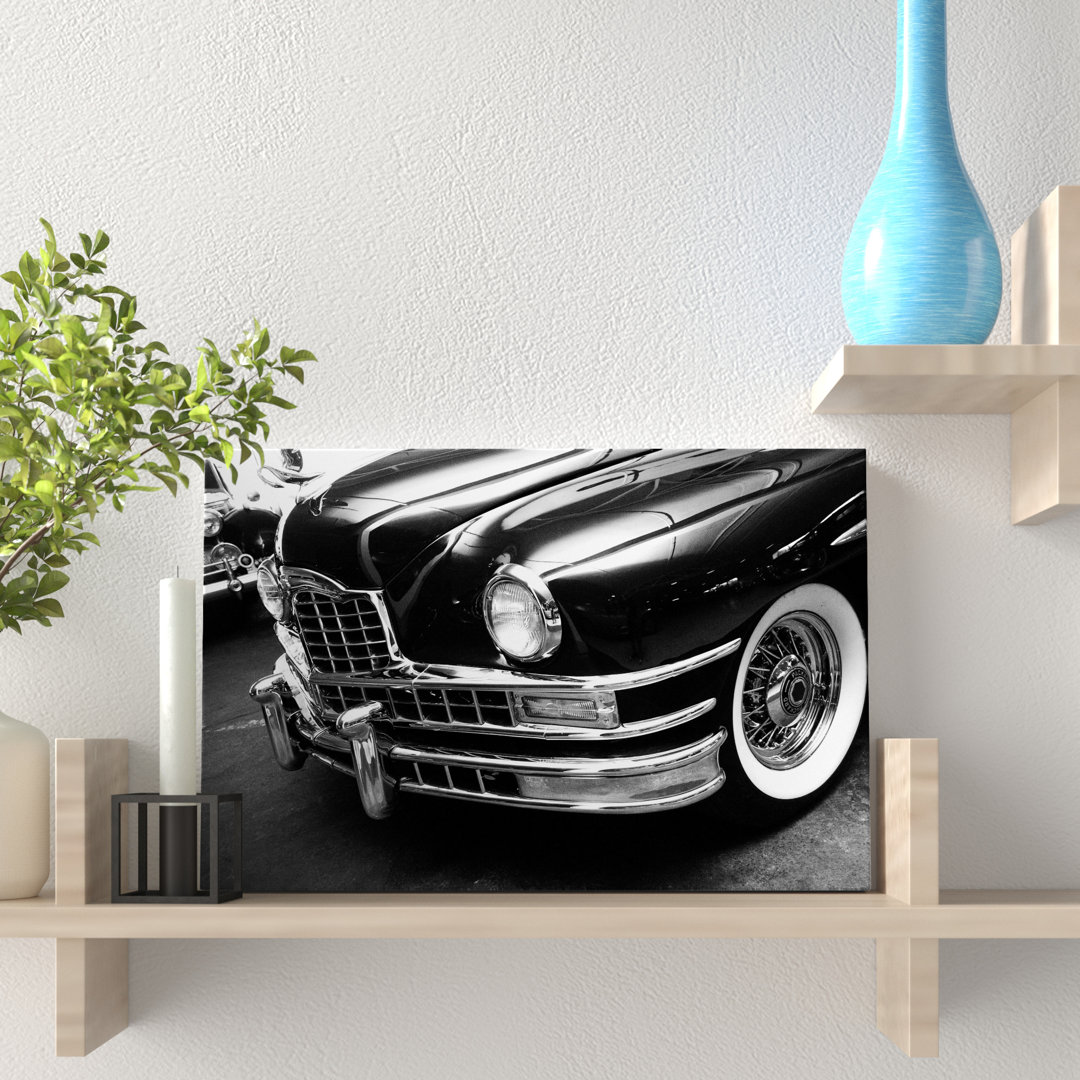 " Black And White Vintage Car Front Dark " Zipcode Design™