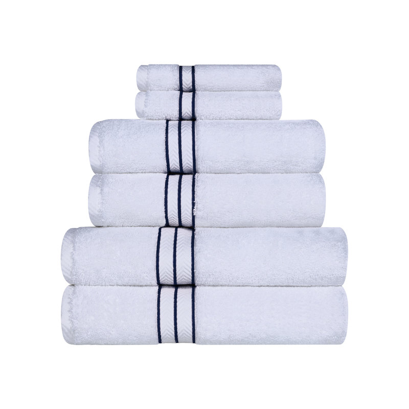Ensemble de serviettes en coton turc 6 pièces Hotel, très moelleux et luxueux, Marine