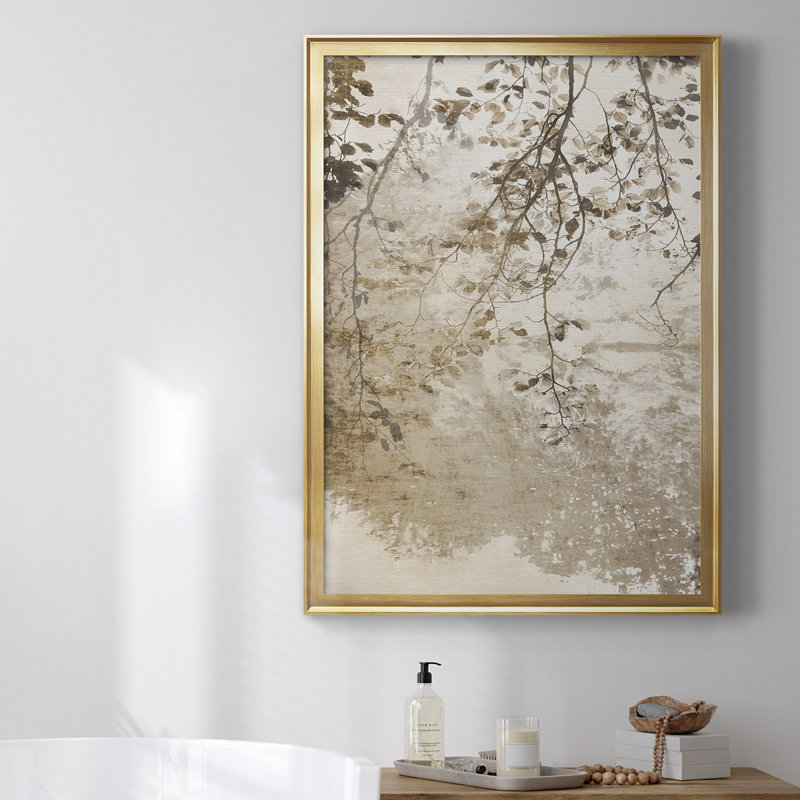 Toile encadrée de qualité supérieure Fresco - prête à être accrochée, Toile encadrée, H 42,5 po x l 30,5 po, Doré