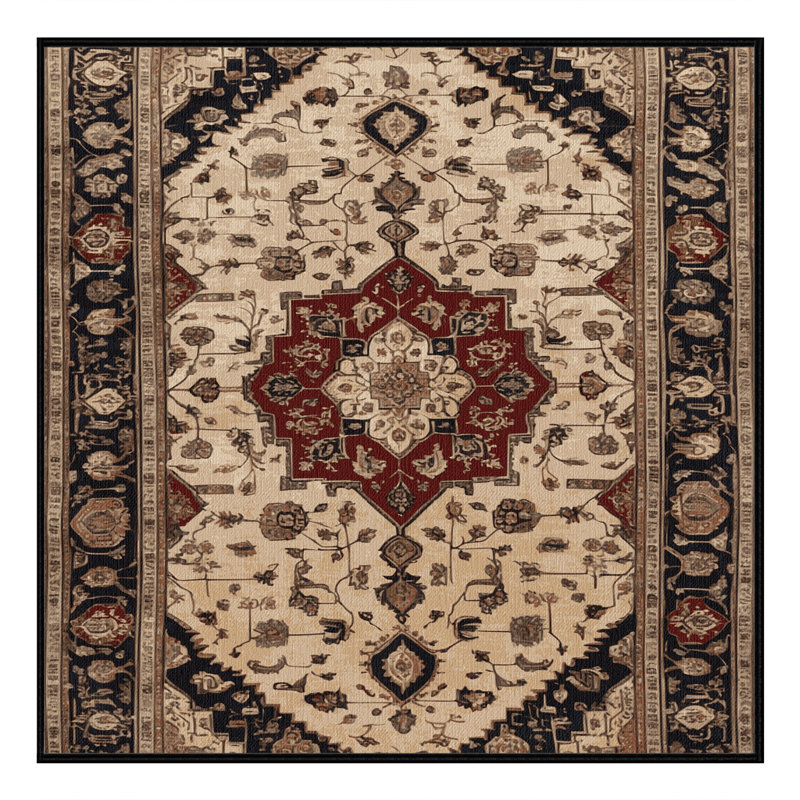 Tapis brun lavable à la machine, Carré 5 pi