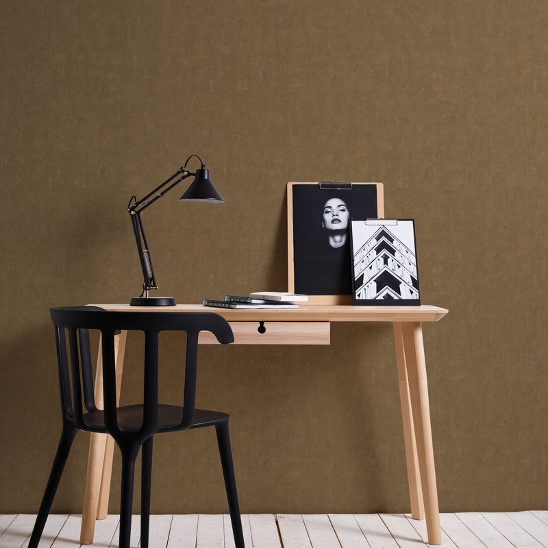 10.05m x 53cm Textured Matte Wallpaper Roll, Brown