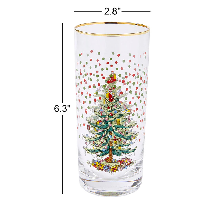 Polka Dot Highball Glasses, Set of 4