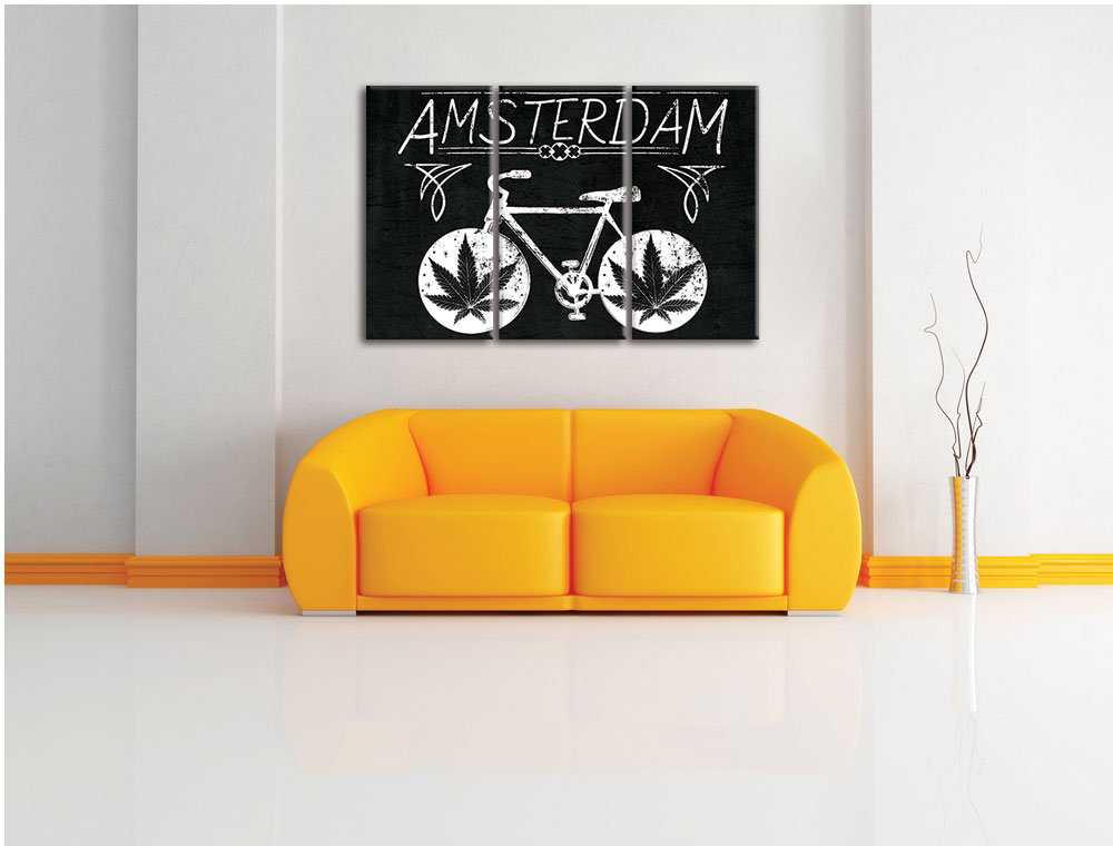 3-tlg. Leinwandbilder-Set „Amsterdam“, Grafikdruck