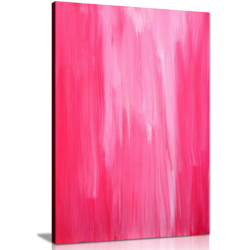 Pink Abstract - Wrapped Canvas Painting, 76cm H x 51cm W