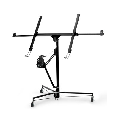 11 Ft Heavy Duty Drywall Lift, 150 LBS Sheet Rock Hoist 360° Swivel & Locking Wheels, Black