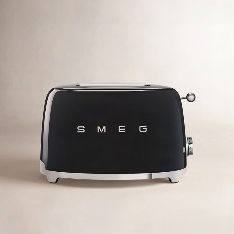 SMEG 50's Retro Style 2 Slice Toaster, Black