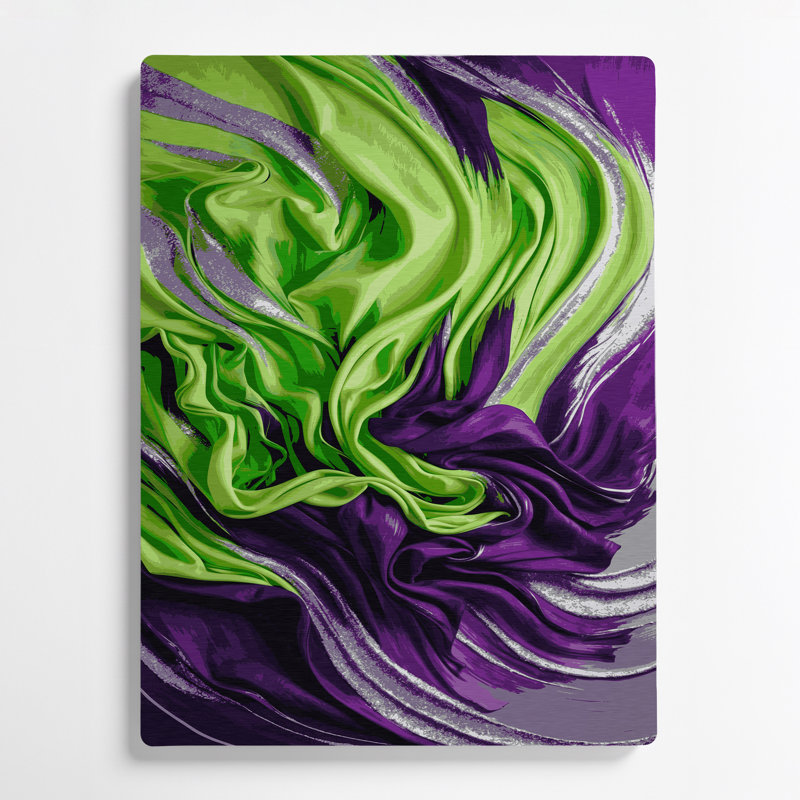 Abstrait couleur champ 53, art mural en métal mauve