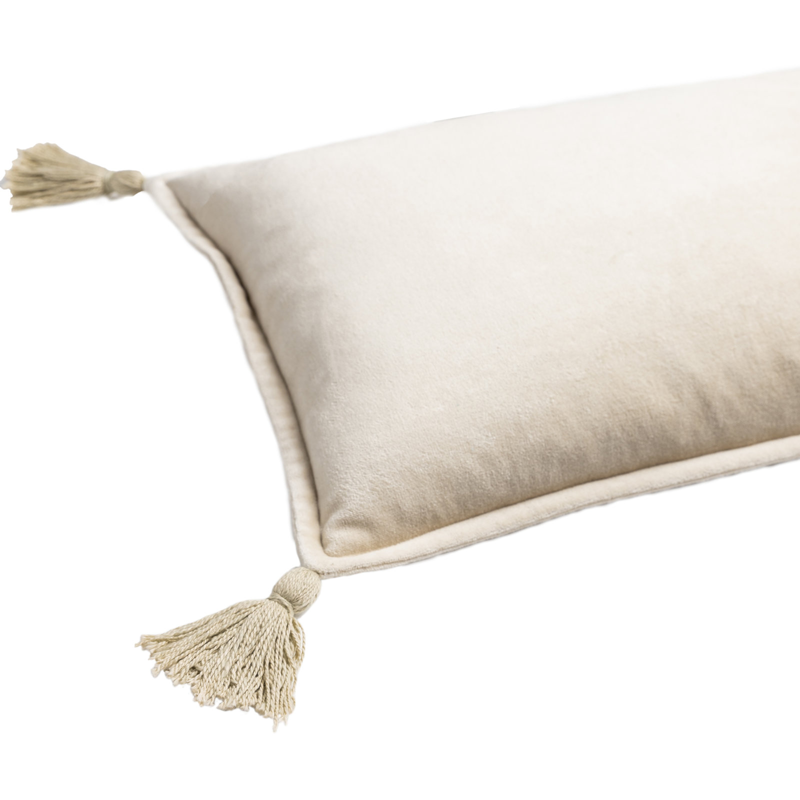 Norwin Tassels Cotton Lumbar Throw Pillow, Dark Blue, Pillow Cover Only - No Insert
