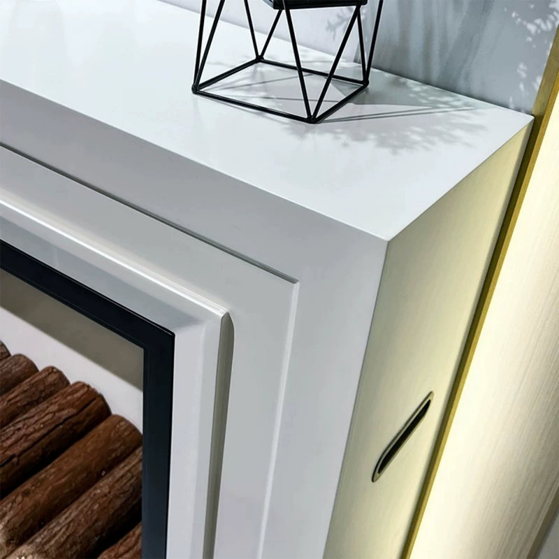 Foyer autoportant en bois massif blanc