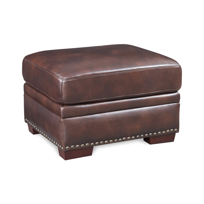 Toulouse 26'' Genuine Leather Square Standard Ottoman