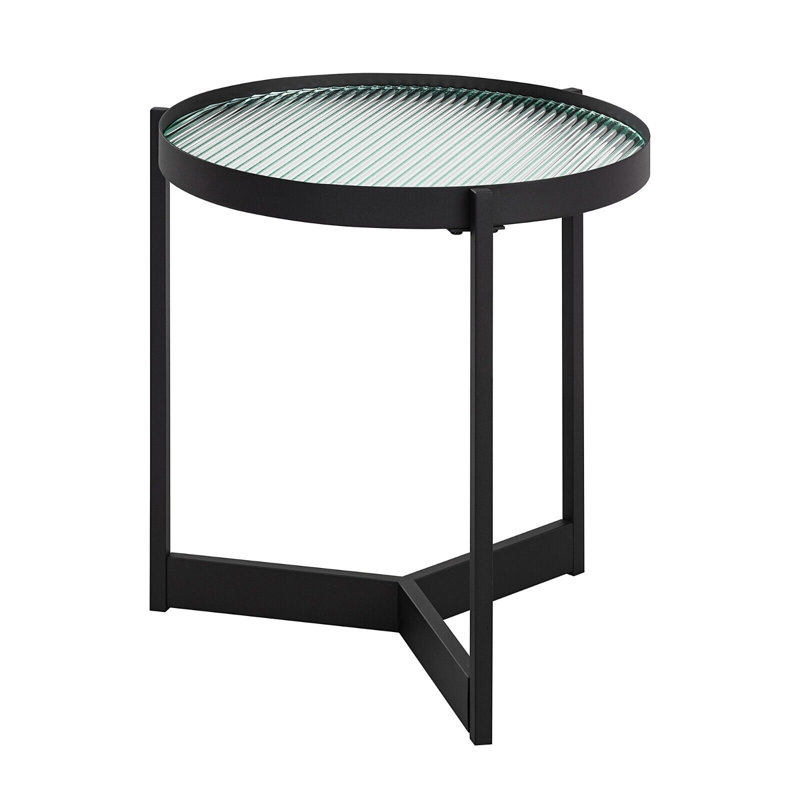 Sachem Glass Top Side Table Set, White