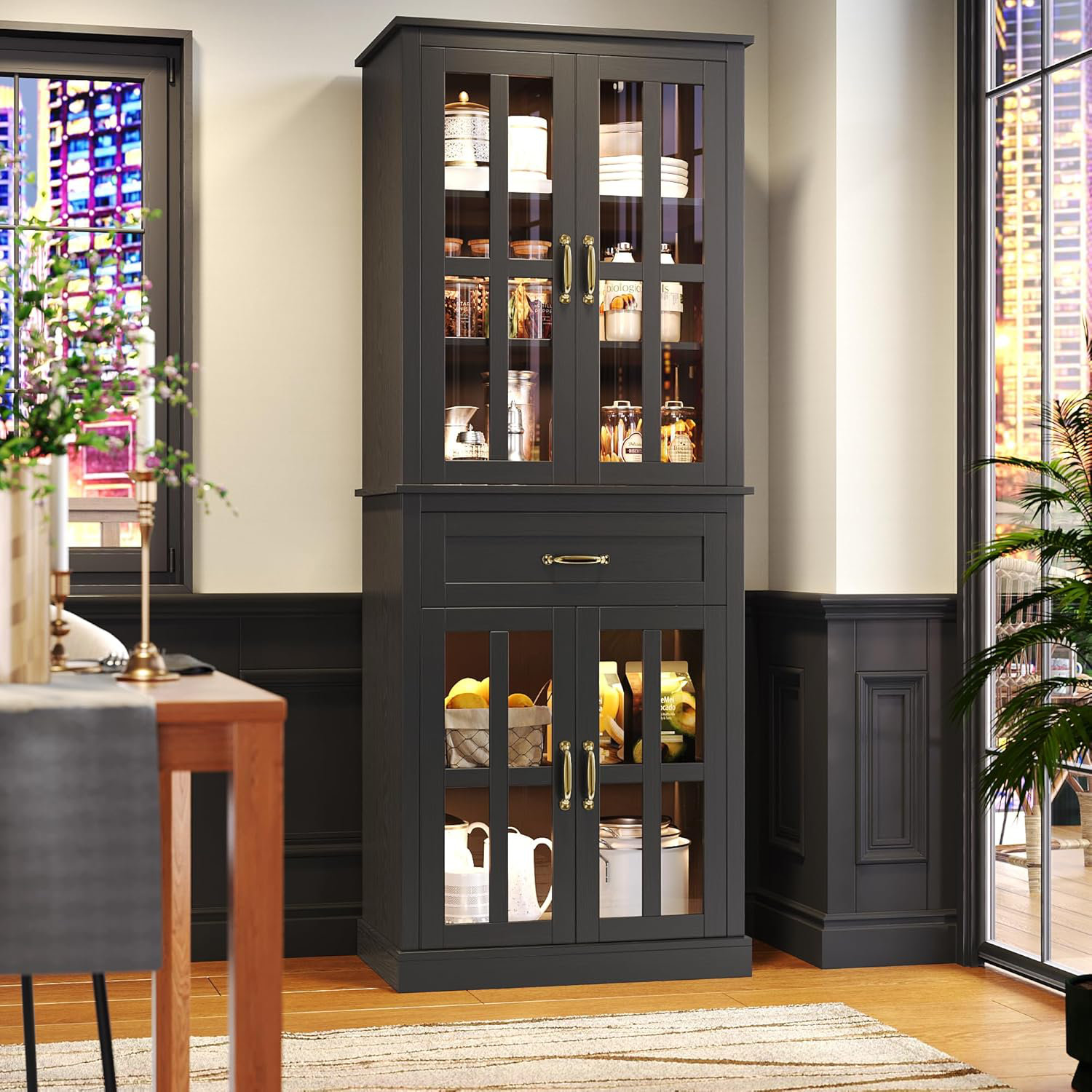 Elevate Your Kitchen with Tall Glass Cabinets for Timeless Elegance