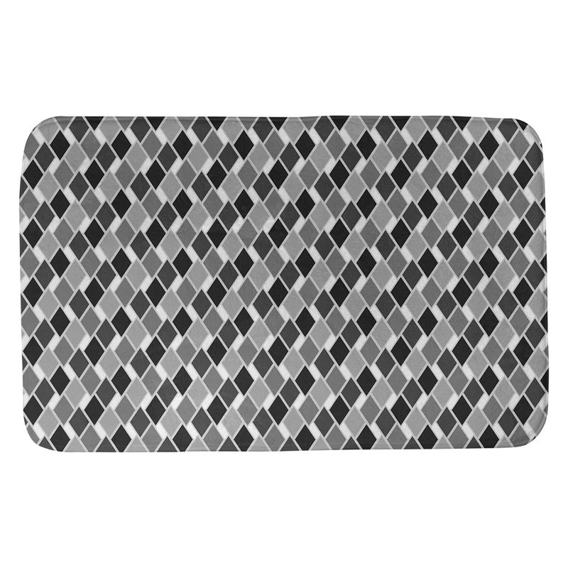 Leffel Memory Foam Non-Slip Bath Rug, 17" W x 24" L, Black