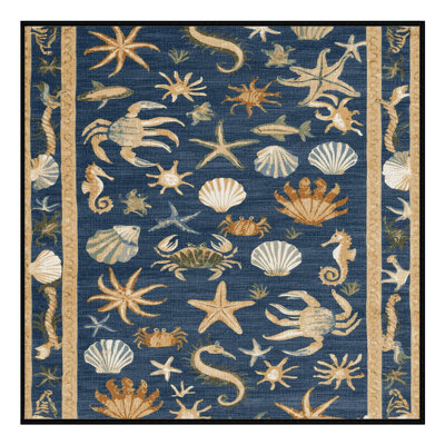 Washable Coastal Wildlife Nautical Area Rug