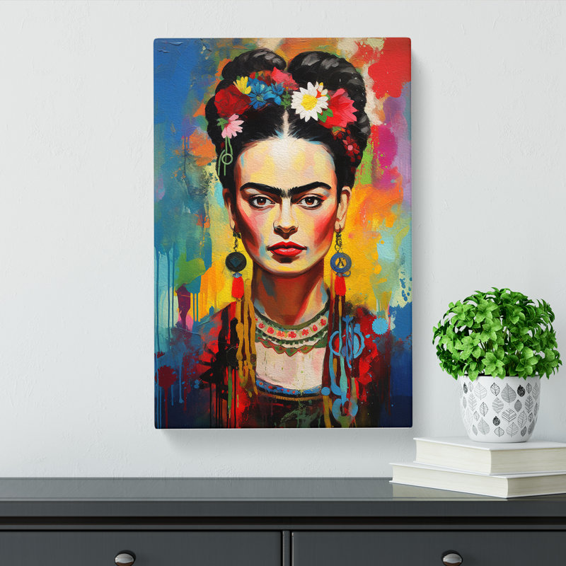 Frida Kahlo Abstract - Wrapped Canvas, 76cm H x 50cm W x 3cm D