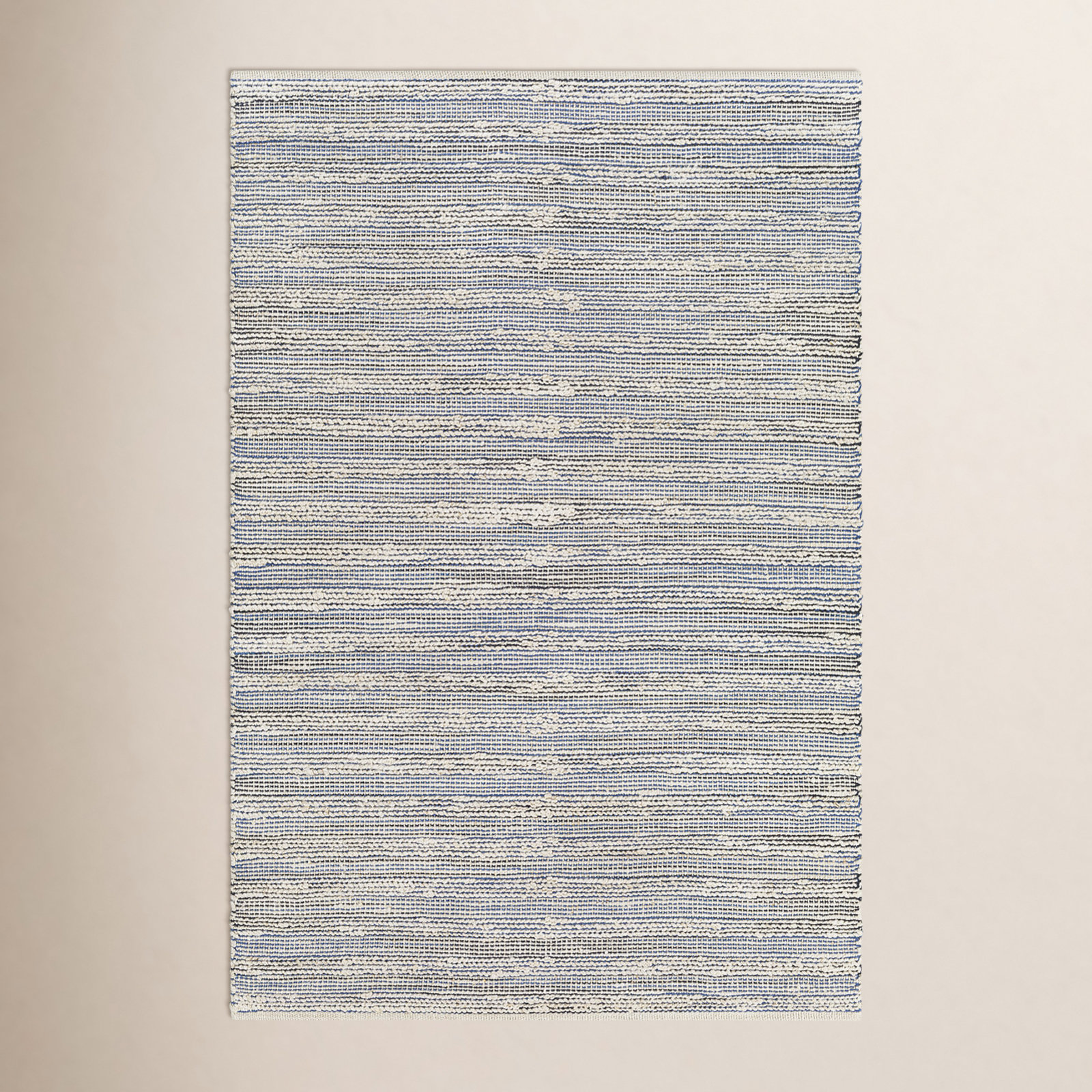 Osterley Handmade Blue/Ivory Rug, Rectangle 6' x 9'