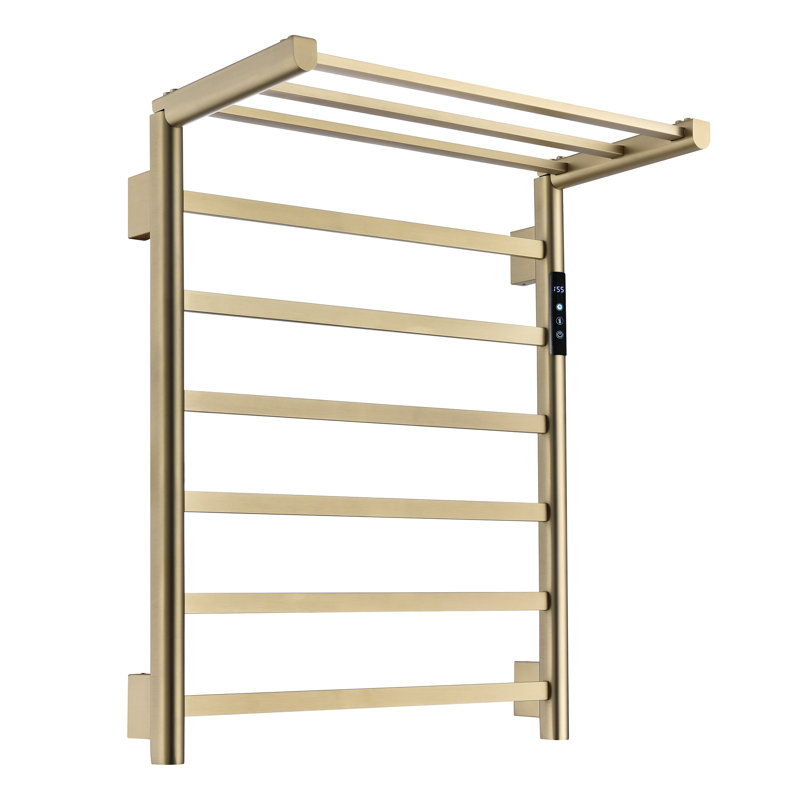 Traditional Towel Rail Towel Warmer, Brushed Gold