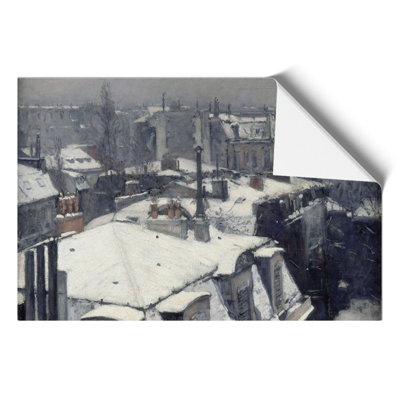 Rooftops In The Snow Vol.2 by Gustave Caillebotte - No Frame Painting, 42cm H x 59cm W x 0.1cm D
