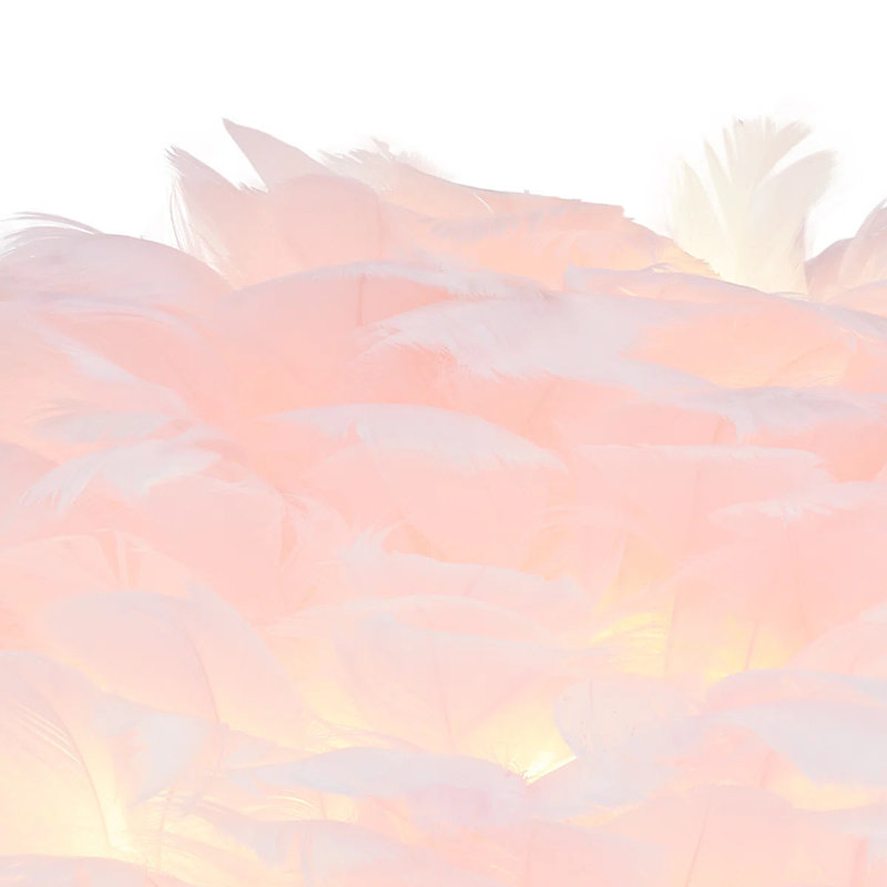 Lampe de table rose à plumes, lampe de chevet trépied en métal doré avec abat-jour en plumes douces, douille E26, lampe décorative pour chambre, salon ou salle à manger, ampoule non incluse.