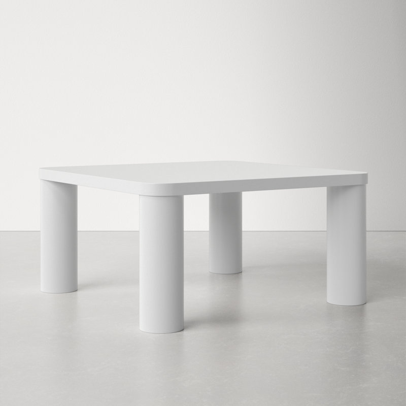 Patricio Single Coffee Table, White, 16.14" H x 32" L x 32" W